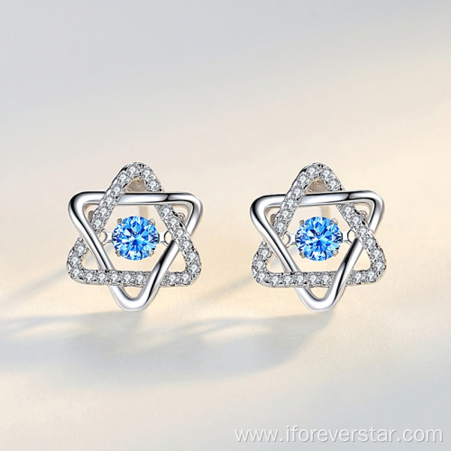 Dancing Blue Earring Silver 925 Cubic Zirconia Earrings